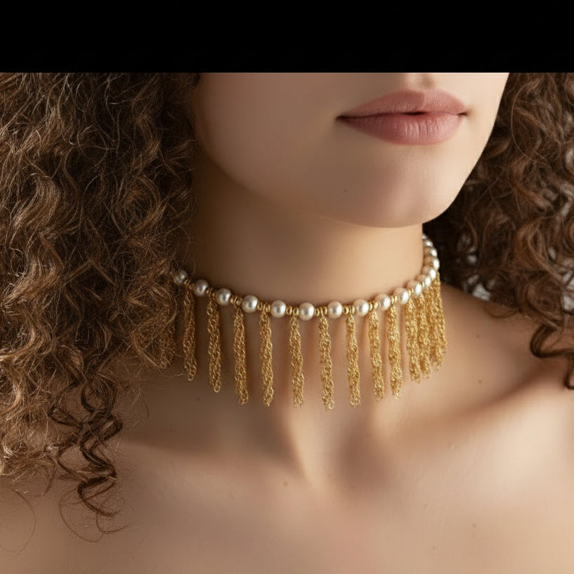 Minimalist Golden Chain Necklace Shell pearls Pendant 18k