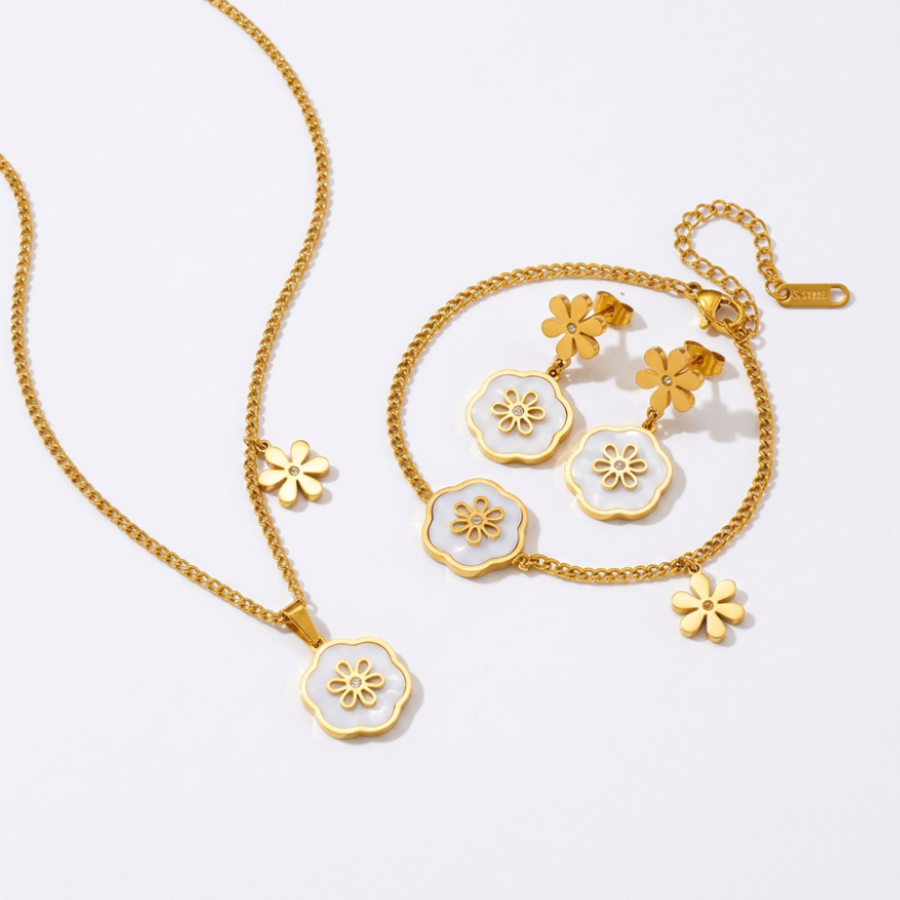 Nine Flower Set — 18K Gold Plated Jewelry Set
