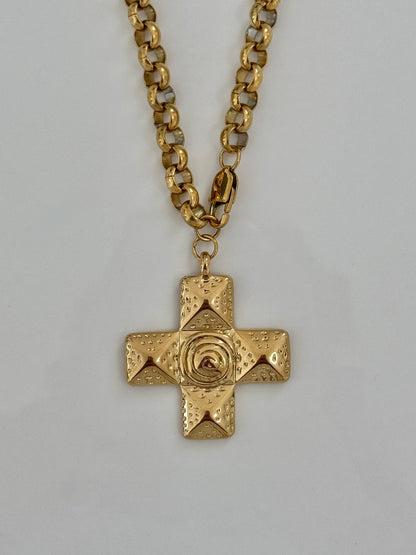 Swirl Cross Necklace