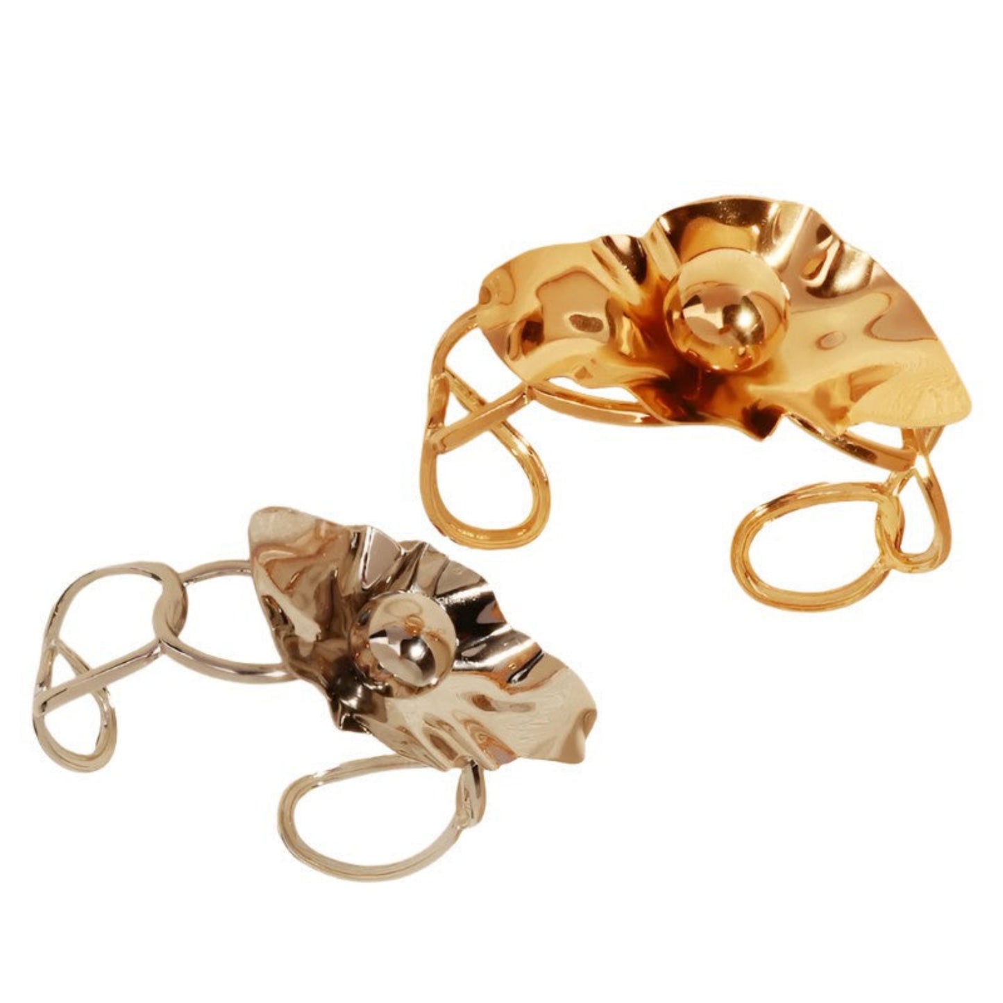 Reflection Bracelet - Polished bangle bracelet on white background
