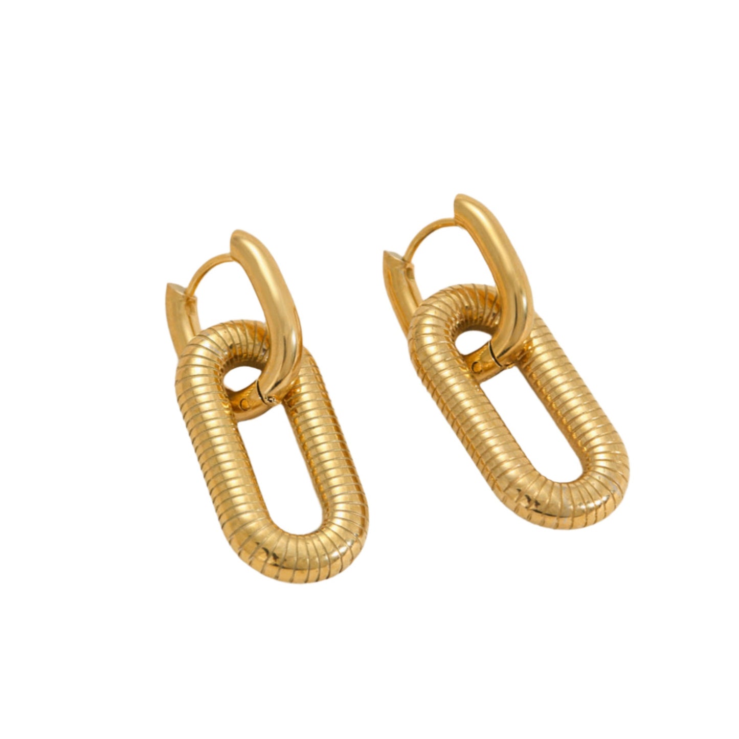 Spiral Earrings - Twisted spiral hoop earrings in gold tone
