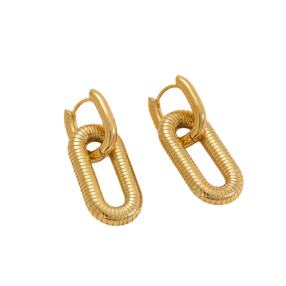 Spiral Earrings - Twisted spiral hoop earrings in gold tone
