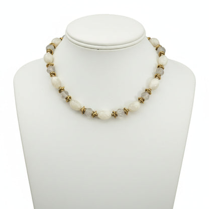 Caribbean bracelet 18K gold plated with white shell pearl be