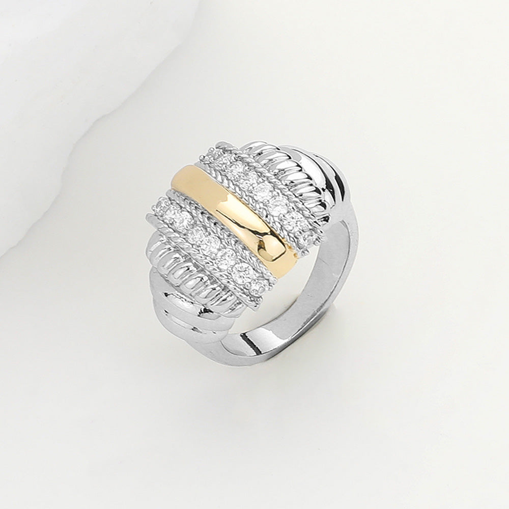Lumina Two-Tone Ring – Cubic Zirconia