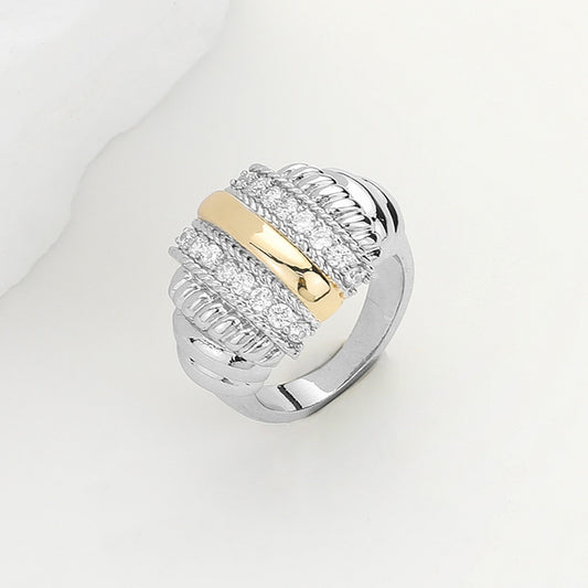 Lumina Two-Tone Ring – Cubic Zirconia
