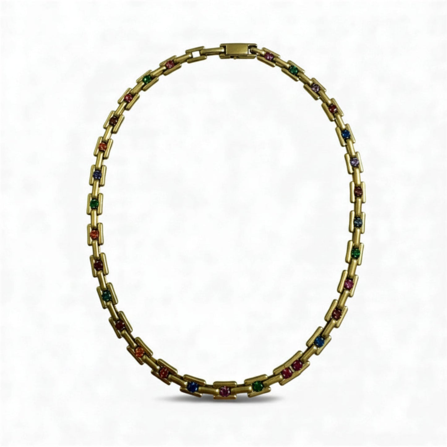 Stainless steel necklace with 18K gold plating, lasting elegance design
