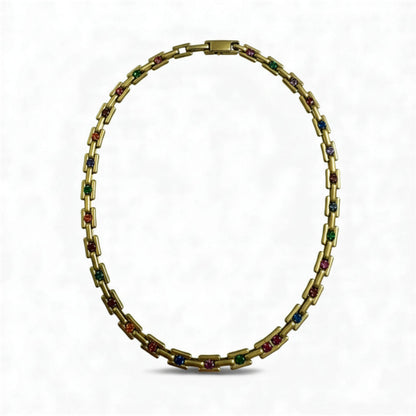 Stainless steel necklace with 18K gold plating, lasting elegance design
