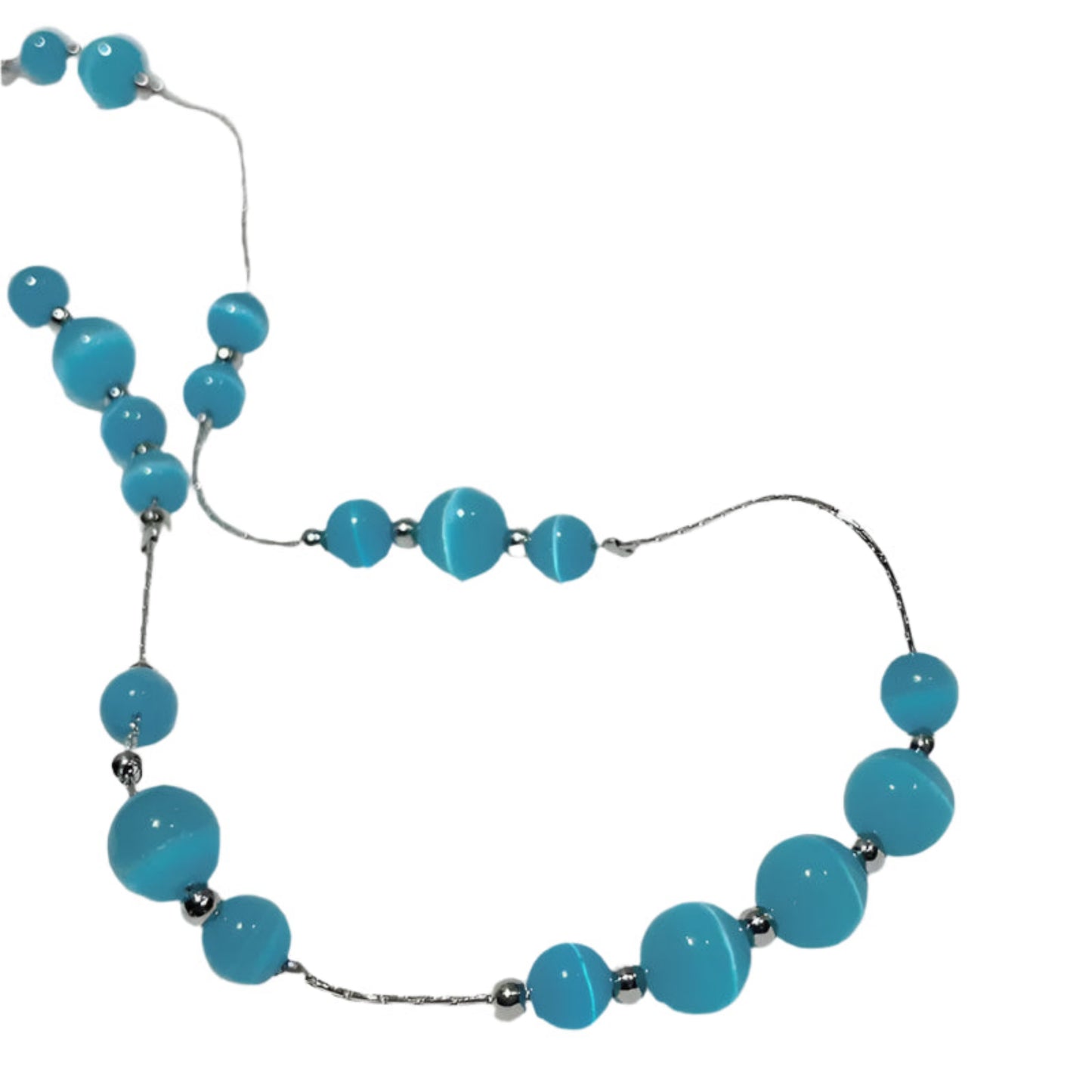 Whispers Blue Necklace - Close-up detail of natural blue gemstone pendant and gold chain
