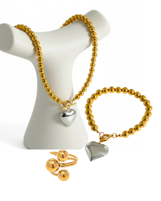 Love Harmony Set & Saturn Adjutable Ring Bundle