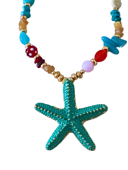 Colorful Starfish Necklace