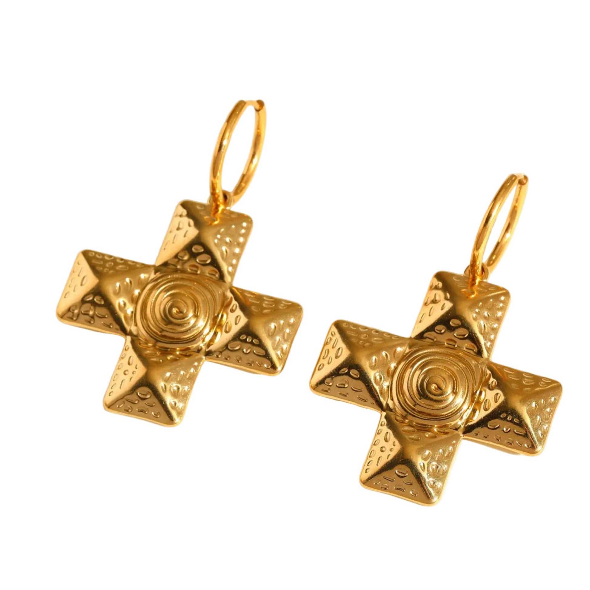 18K gold plated stainless steel cross pendant earrings with polished finish.
Elegant gold cross earrings, luxurious 18K plated stainless steel jewelry for women.
Minimalist gold cross drop earrings, premium stainless steel with 18K gold plating.
Luxurious cross pendant earrings in 18K gold plated stainless steel, versatile elegant design.
Gold plated cross earrings with polished finish, exquisite stainless steel women's jewelry.