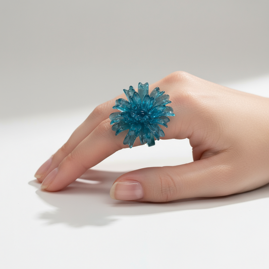 Blue Spider Flower Ring