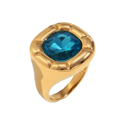 Zircon Ring — 18K Gold Plated Stainless Steel